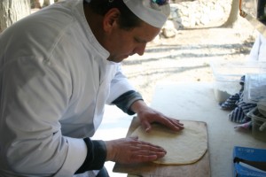 Bruce working with Pizza Dough
